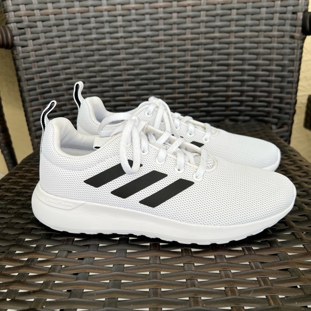 Adidas Lite Racer CLN White w/Black Sneakers Shoes Kids Size 4